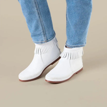 Women's Leather Back Zip Hardsole Boot