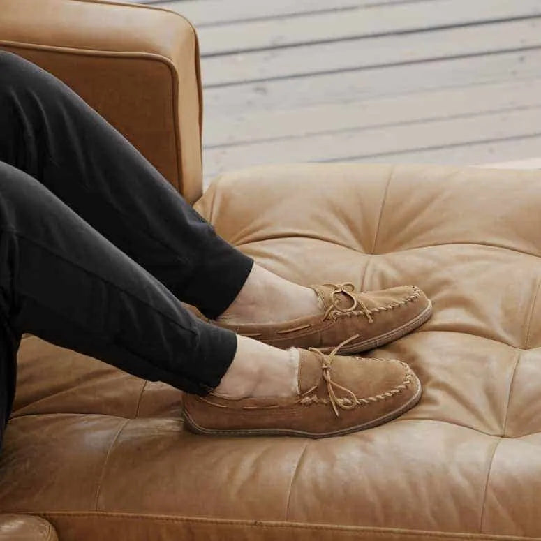 Men's Men's Sheepskin Hardsole Slipper - Wide & Extended Sizes